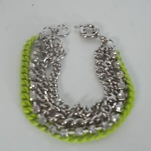 COPY - J.Crew Lime Enamel Silver Crystal Bracelet…